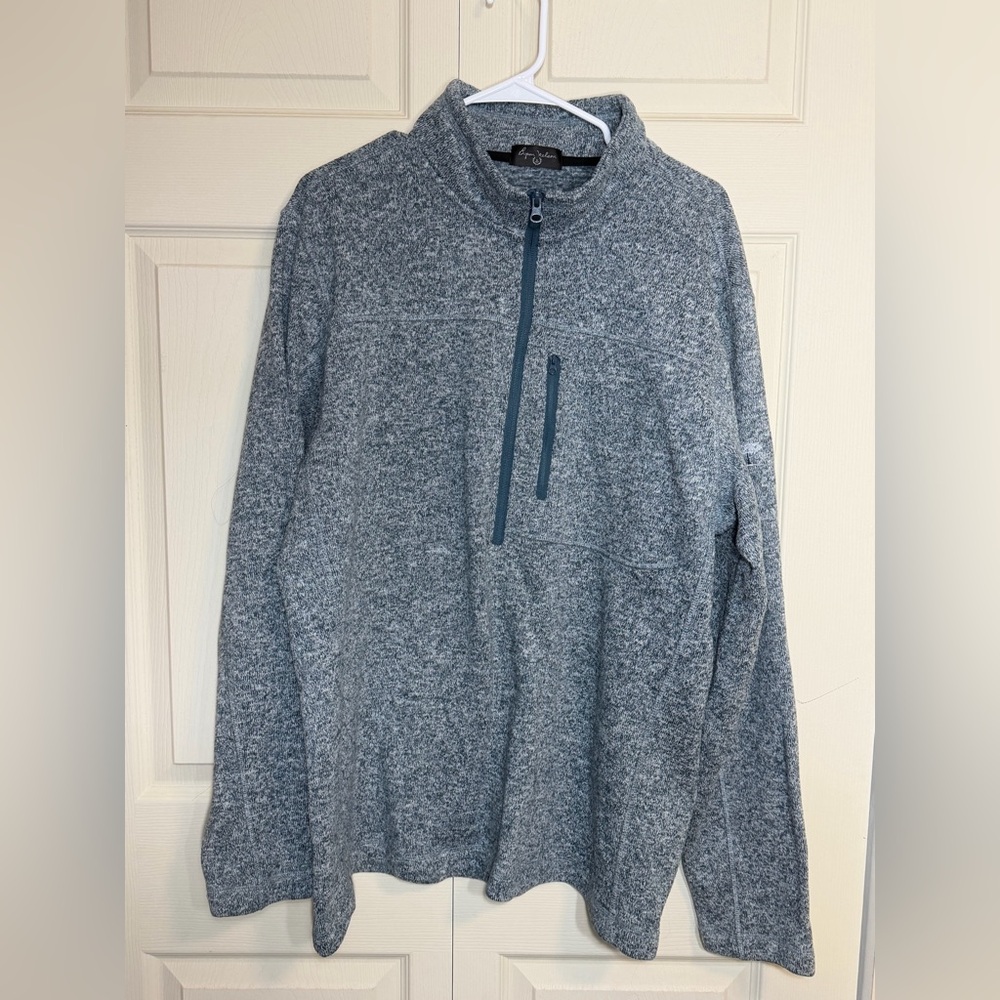 Byron Nelson Men's XL blue teal Quarter-Zip Sweater